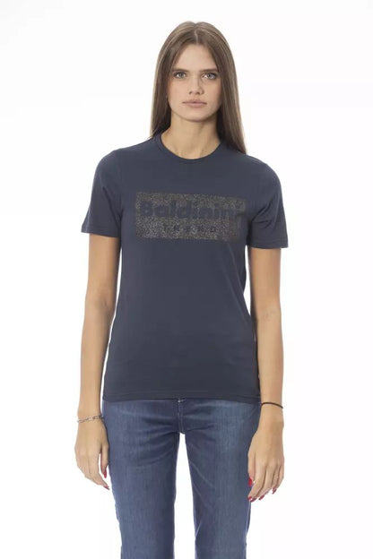 Baldinini Trend Chic Blue Short Sleeve Crew Neck Tee