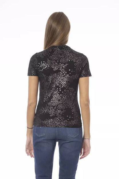 Baldinini Trend Elegant Monogram Patterned Crew Neck Tee