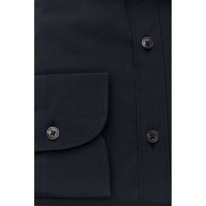 Bagutta Slim Fit French Collar Shirt in Blue