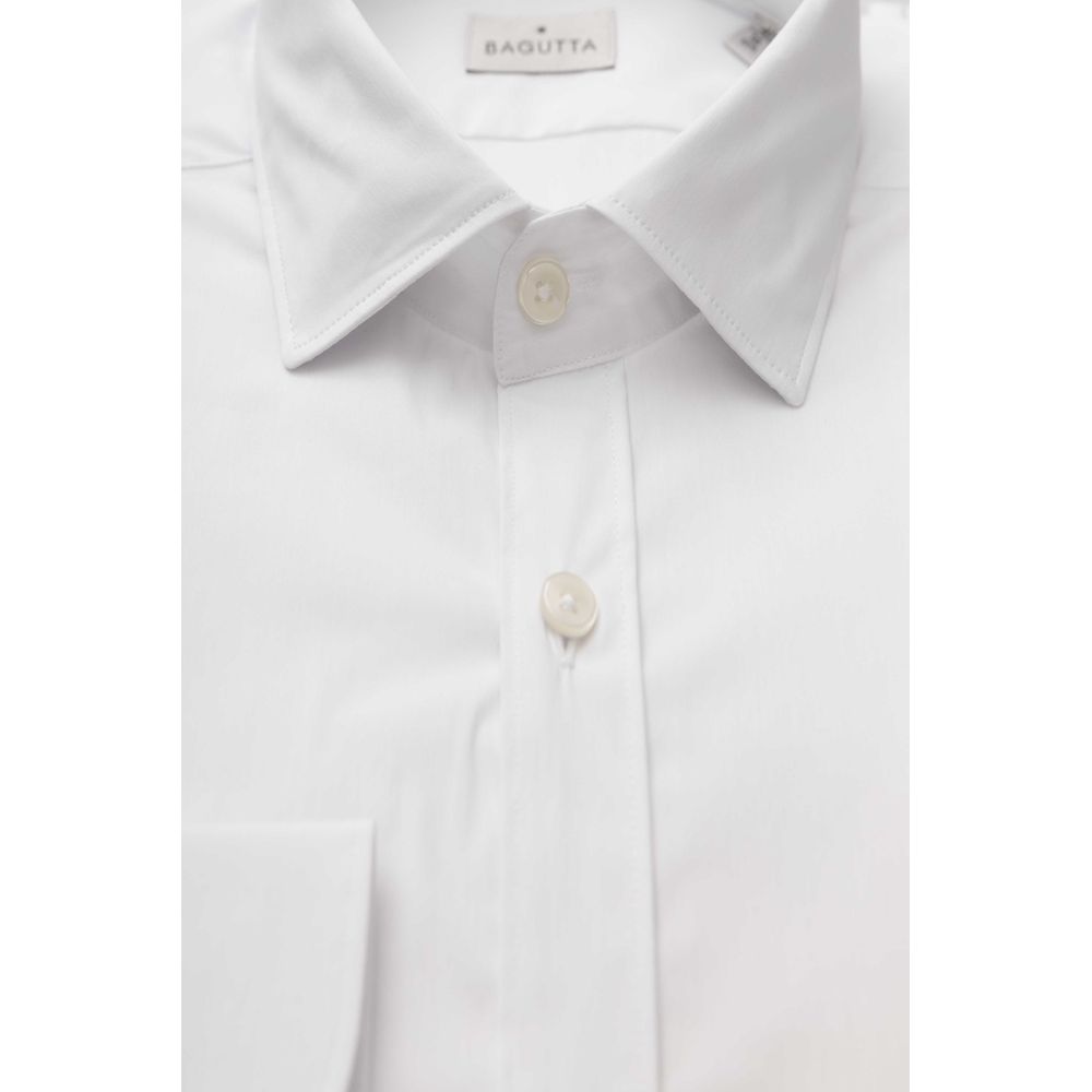 Bagutta Slim Fit French Collar White Shirt