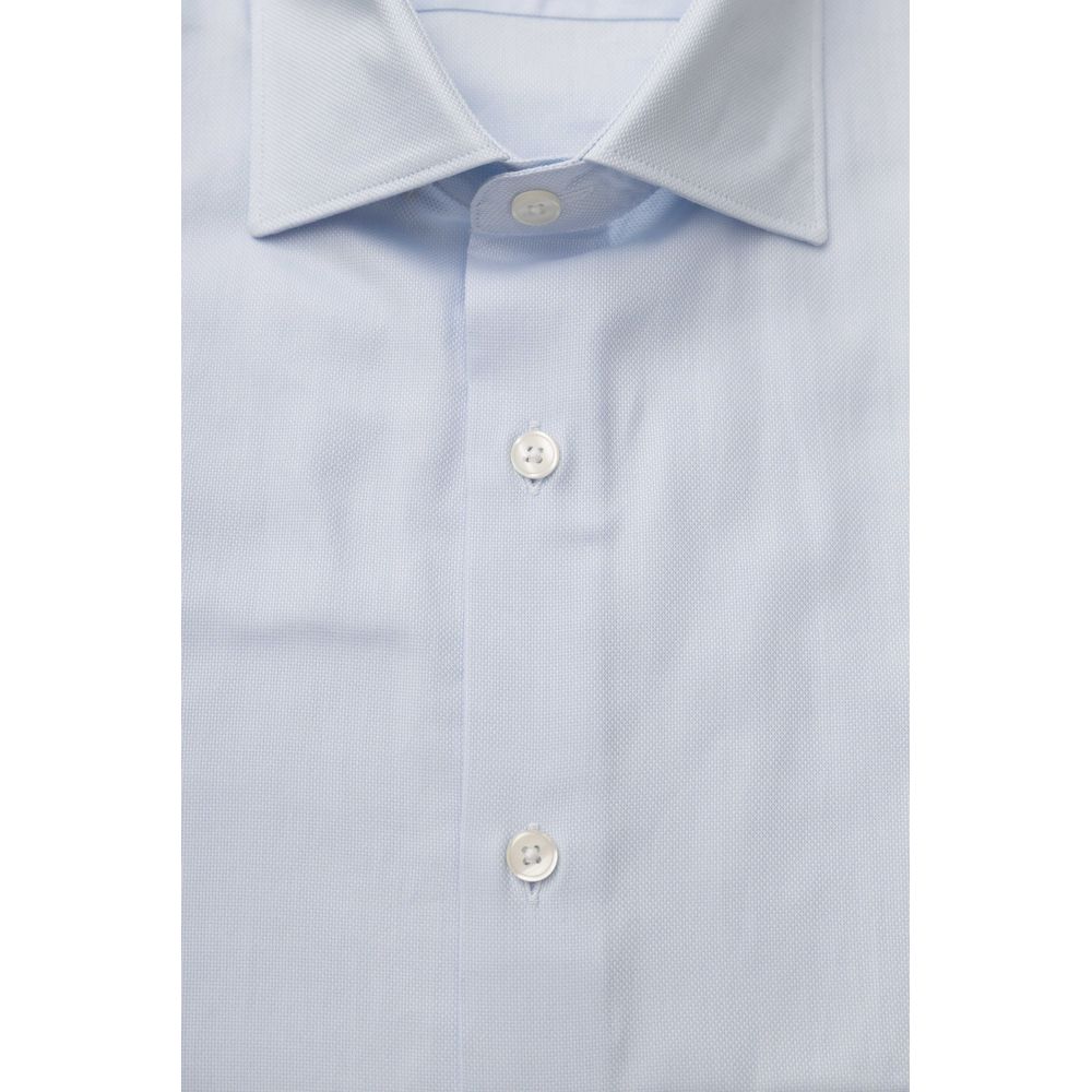 Bagutta Elegant Light Blue Cotton Shirt for Men