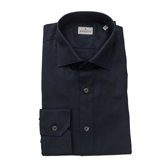 Bagutta Elegant Blue Cotton French Collar Shirt