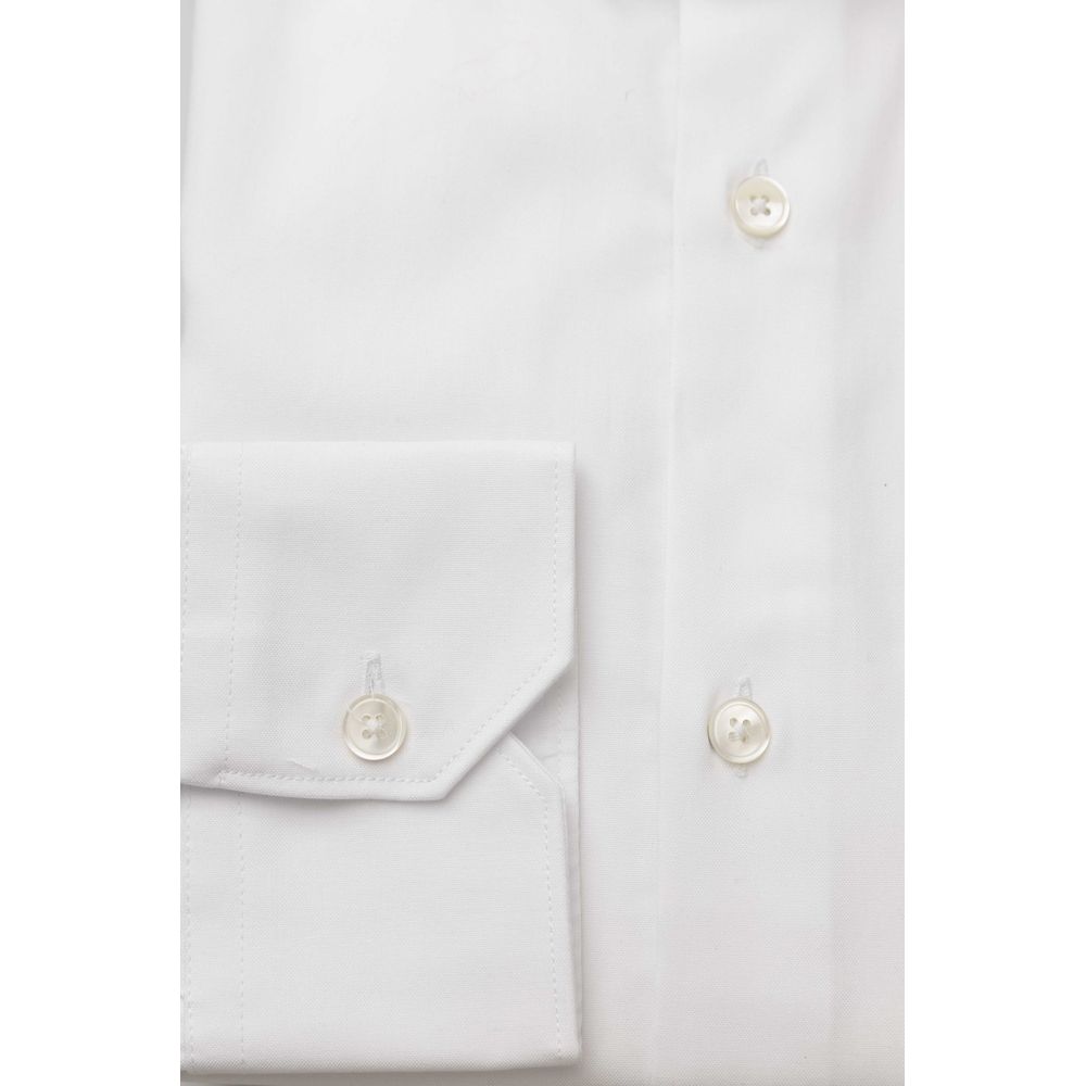 Bagutta Elegant White Cotton French Collar Shirt