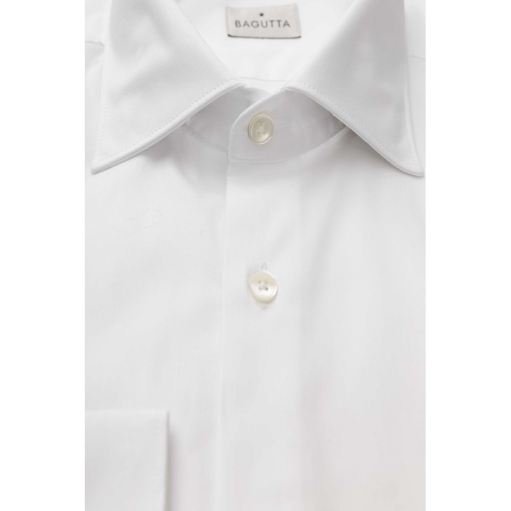 Bagutta Elegant White Cotton French Collar Shirt