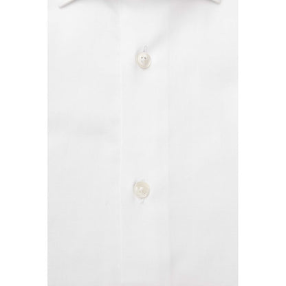 Bagutta Sleek White Slim Fit French Collar Shirt