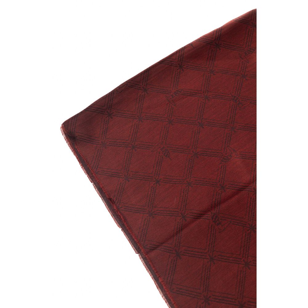 Trussardi Elegant Burgundy Printed Scarf