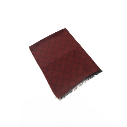 Trussardi Elegant Burgundy Printed Scarf