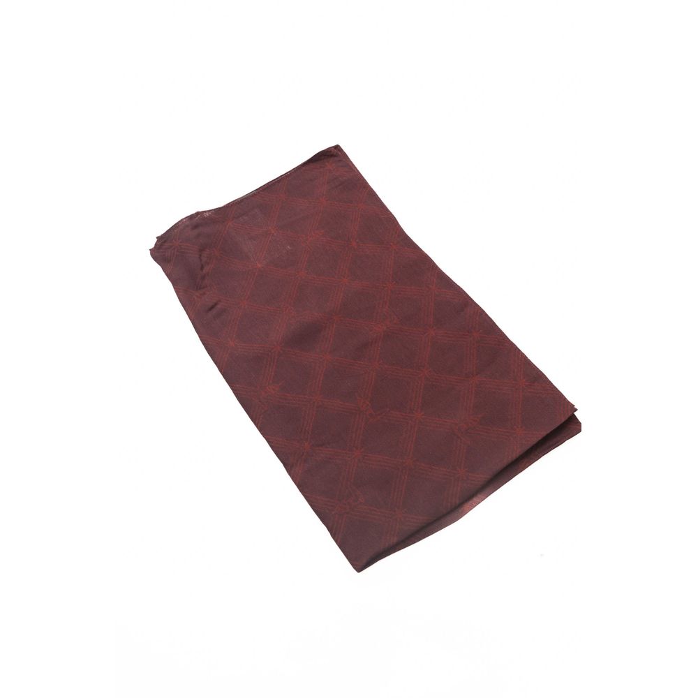 Trussardi Elegant Burgundy Viscose Silk Scarf