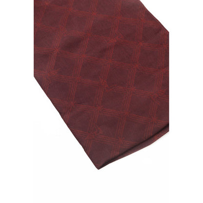 Trussardi Elegant Burgundy Viscose Silk Scarf