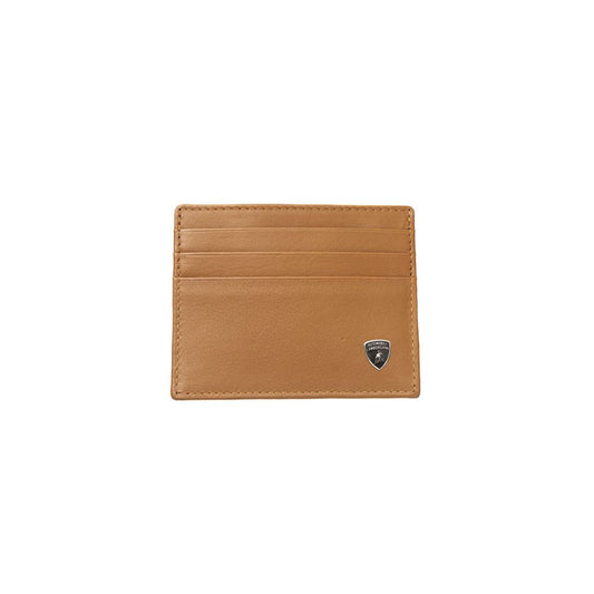 Automobili Lamborghini Sleek Yellow Leather Card Holder