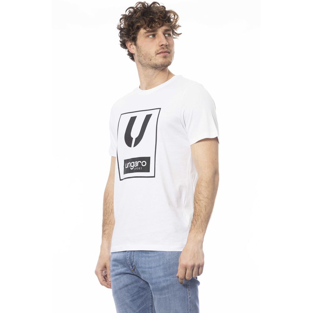 Ungaro Sport Chic White Cotton Crew Neck Tee