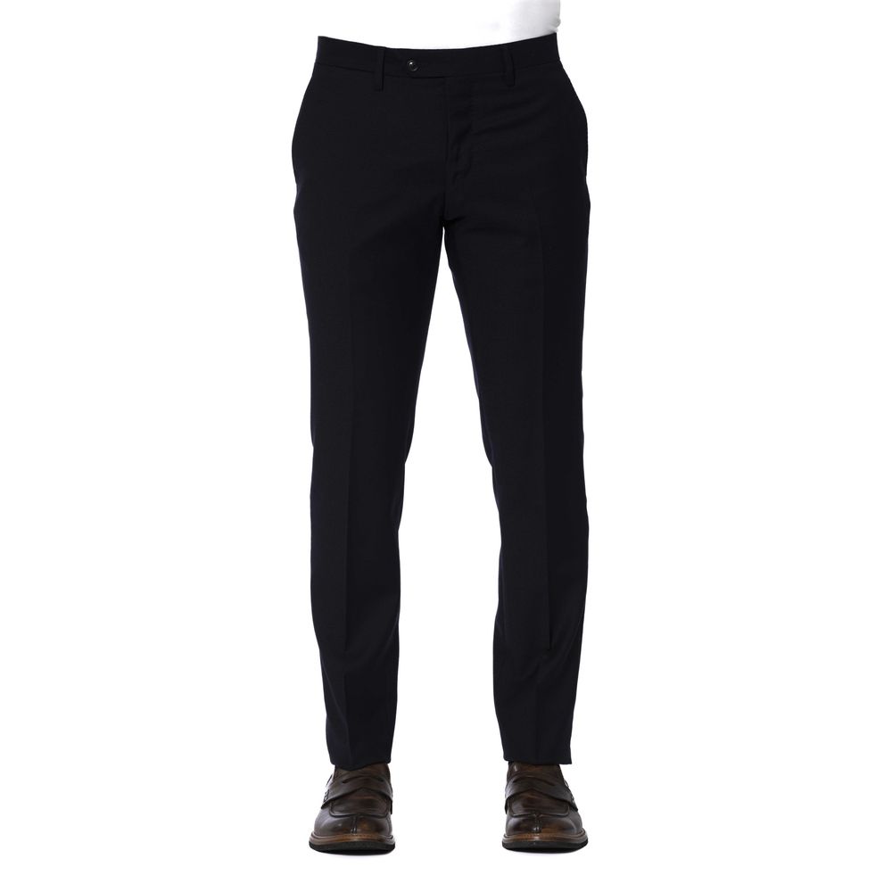 Trussardi Chic Blue Polyester Trousers for Men