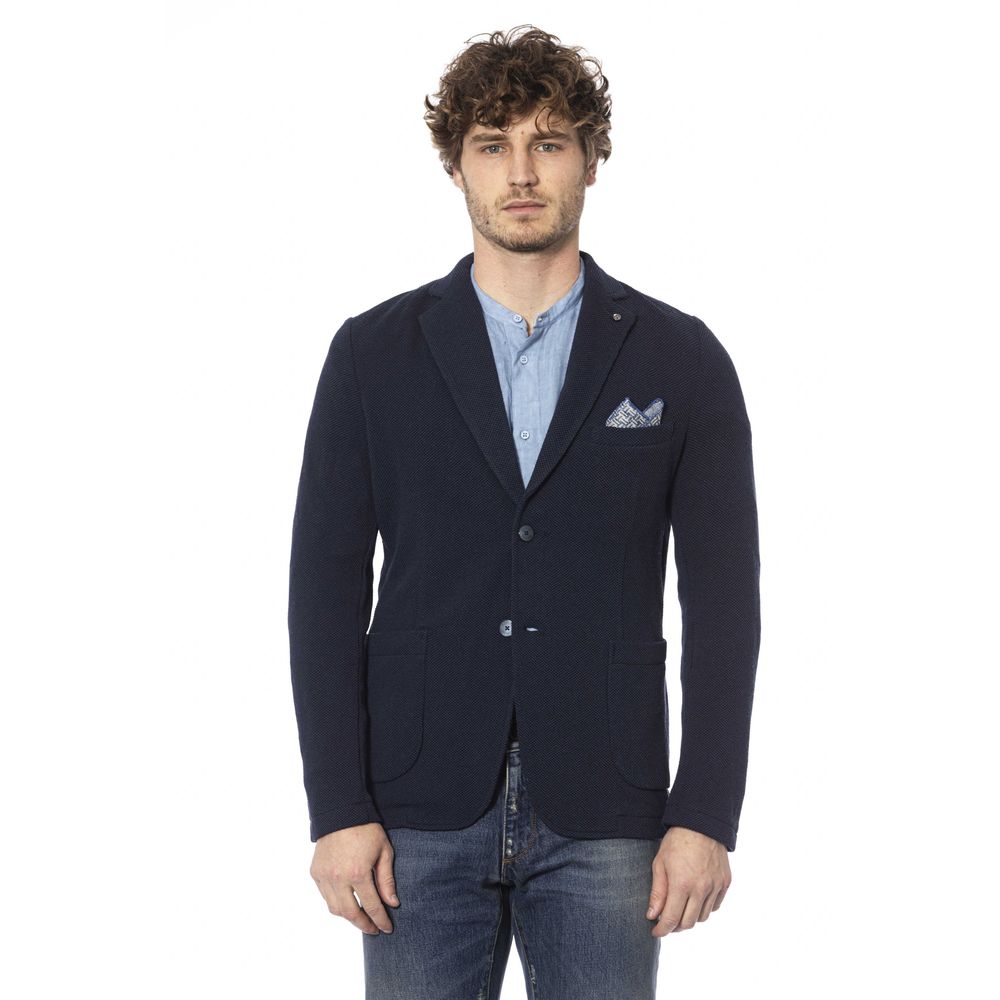 Distretto12 Classic Blue Cotton Blend Jacket