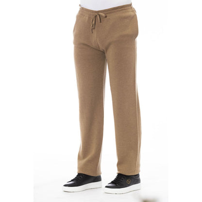 Alpha Studio Elegant Beige Drawstring Trousers