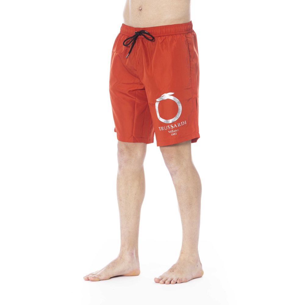 Trussardi Beachwear Red Polyester Swimwear