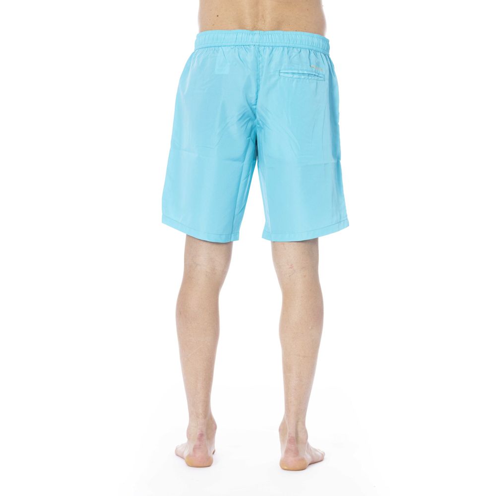 Trussardi Beachwear Light Blue Polyester Swimwear