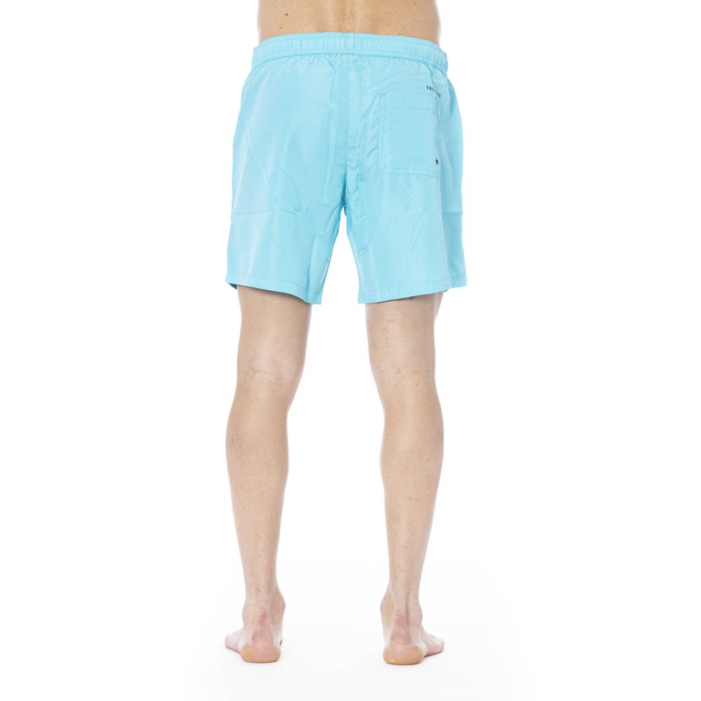 Trussardi Beachwear Light Blue Polyester Swimwear