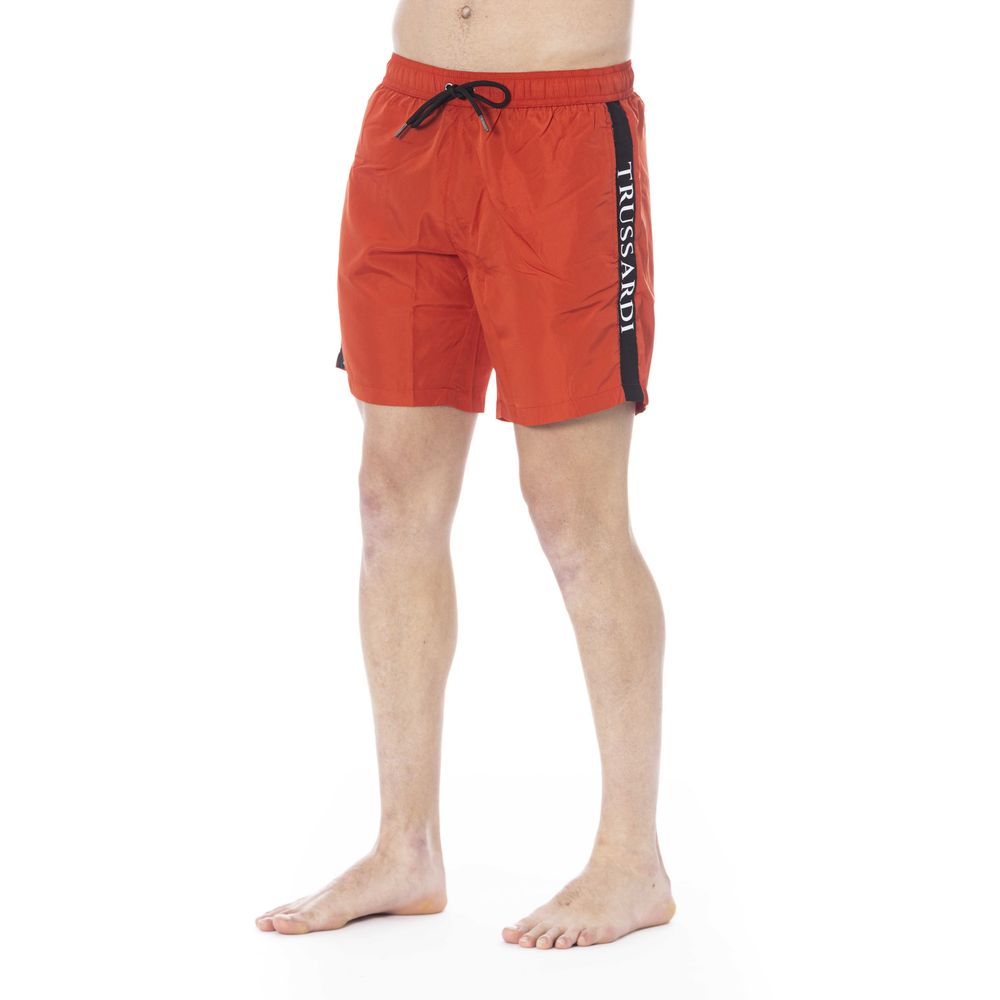 Trussardi Beachwear Red Polyester Swimwear