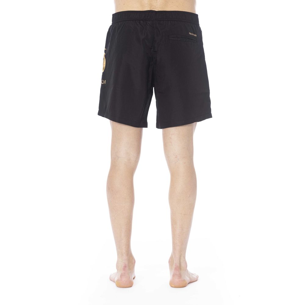 Trussardi Beachwear Black Polyester Swimwear