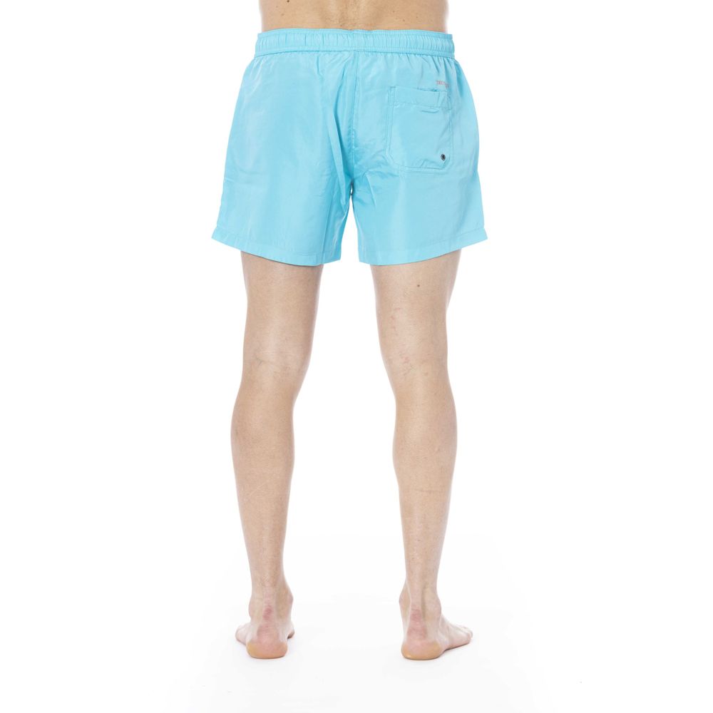 Trussardi Beachwear Light Blue Polyester Swimwear