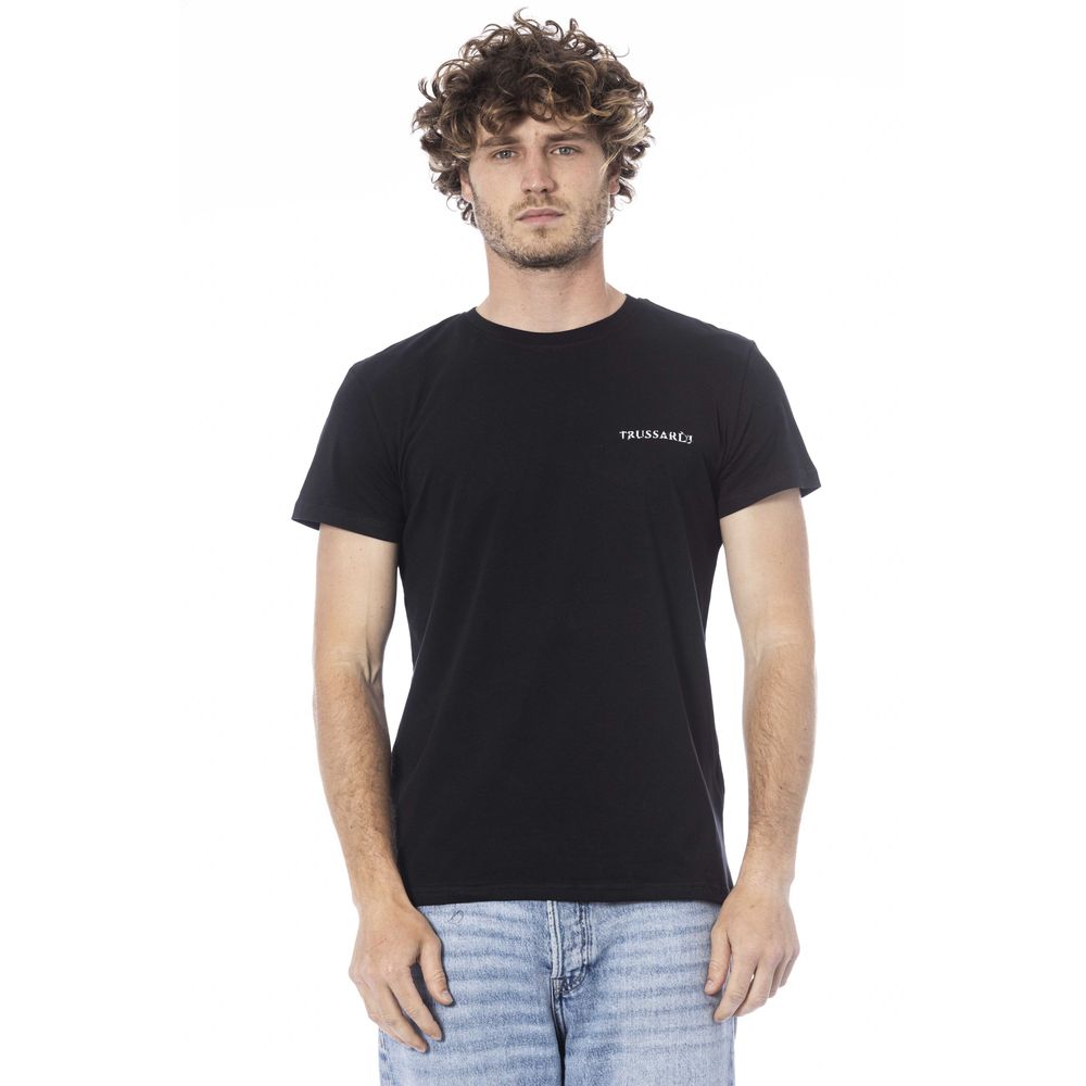 Trussardi Beachwear Black Cotton T-Shirt