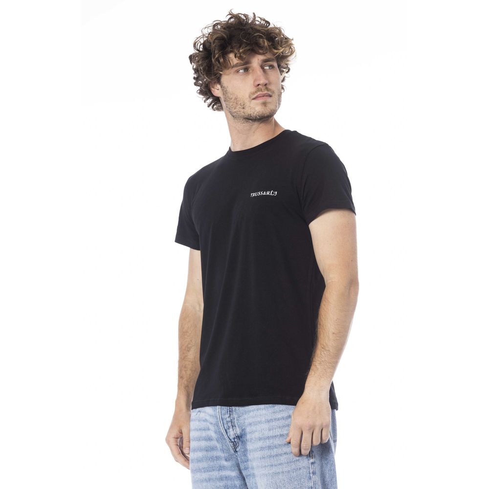 Trussardi Beachwear Black Cotton T-Shirt