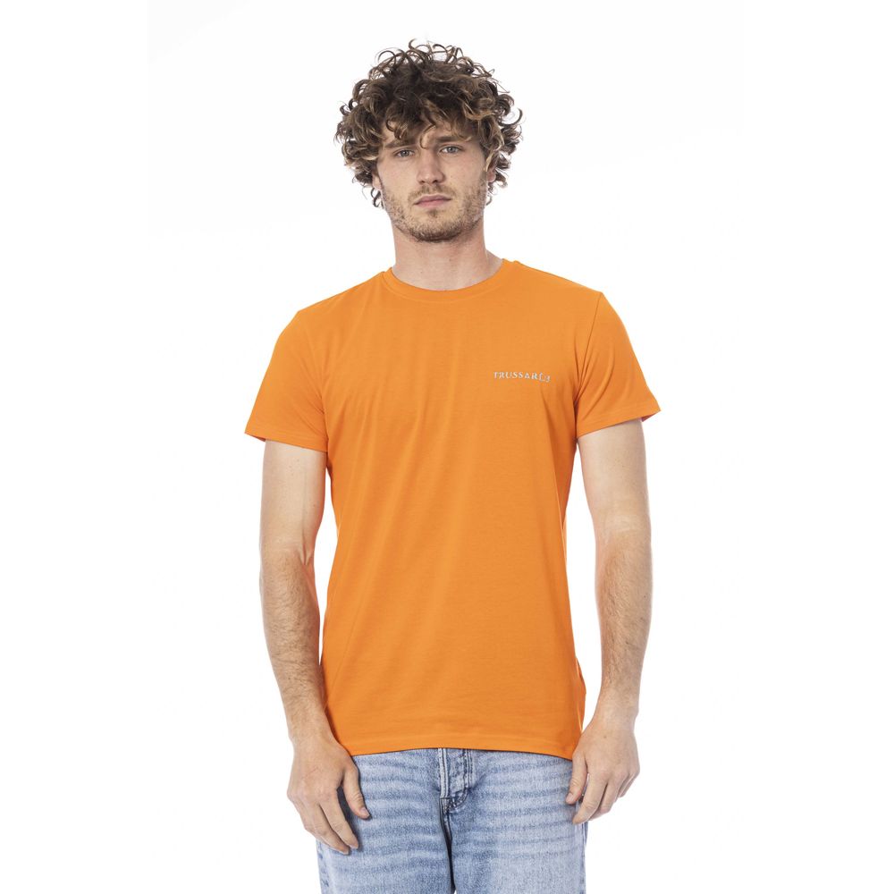 Trussardi Beachwear Orange Cotton T-Shirt