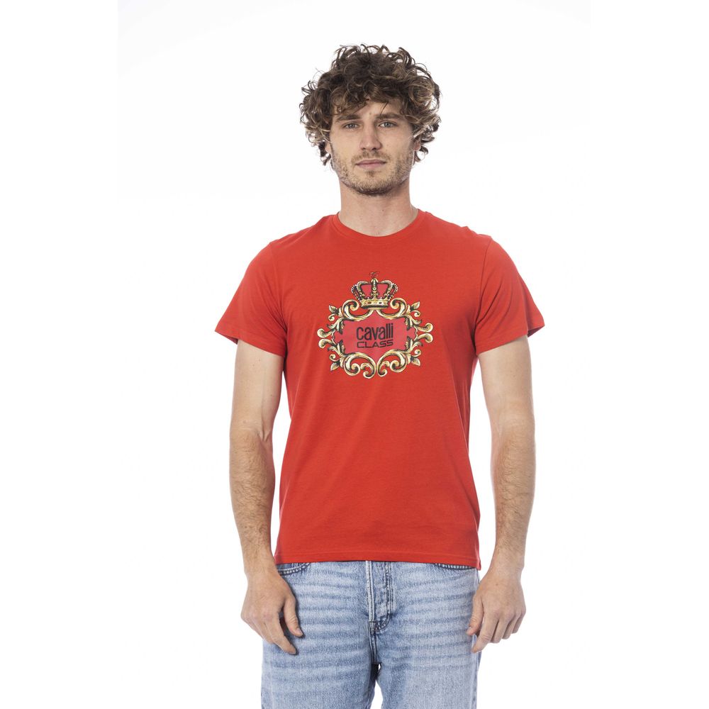 Cavalli Class Red Cotton T-Shirt