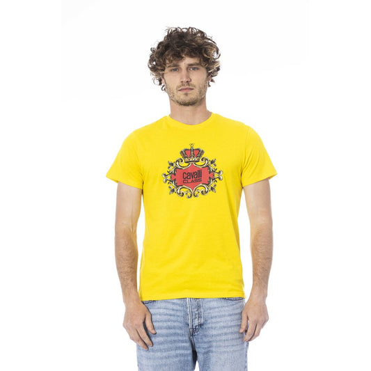 Cavalli Class Yellow Cotton T-Shirt