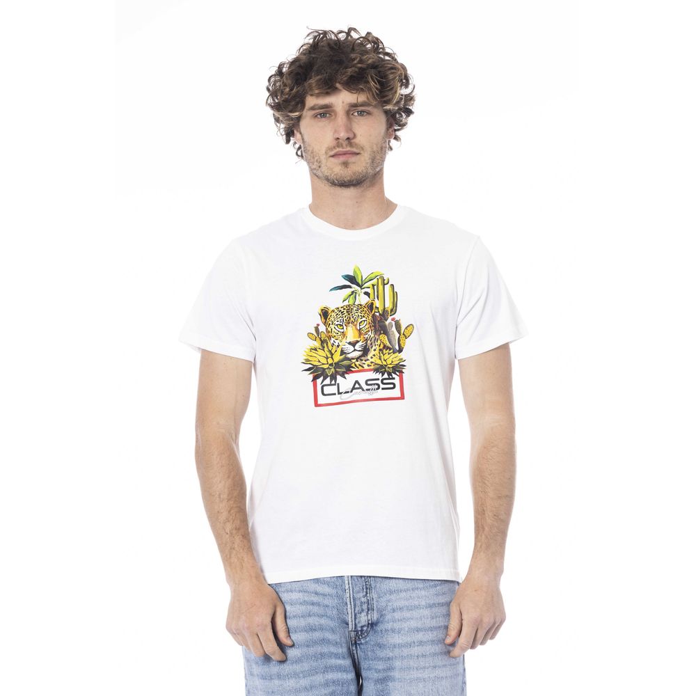 Cavalli Class White Cotton T-Shirt