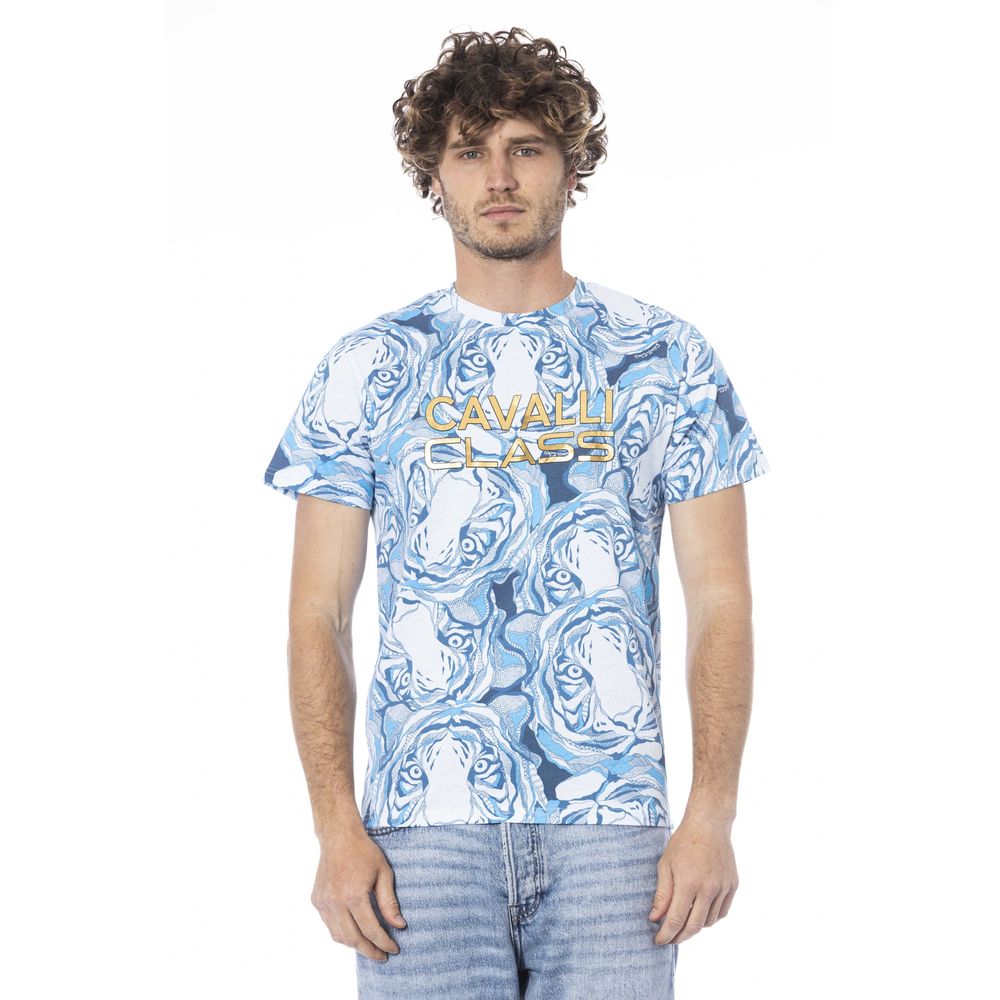 Cavalli Class Light Blue Cotton T-Shirt