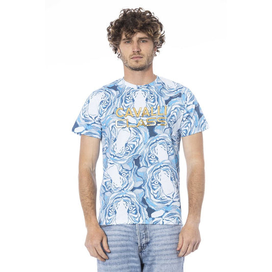 Cavalli Class Light Blue Cotton T-Shirt