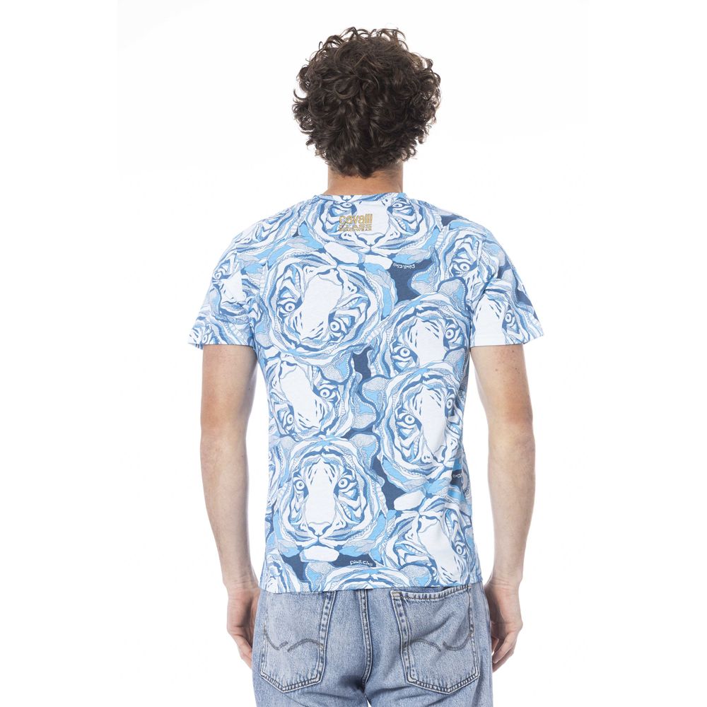 Cavalli Class Light Blue Cotton T-Shirt