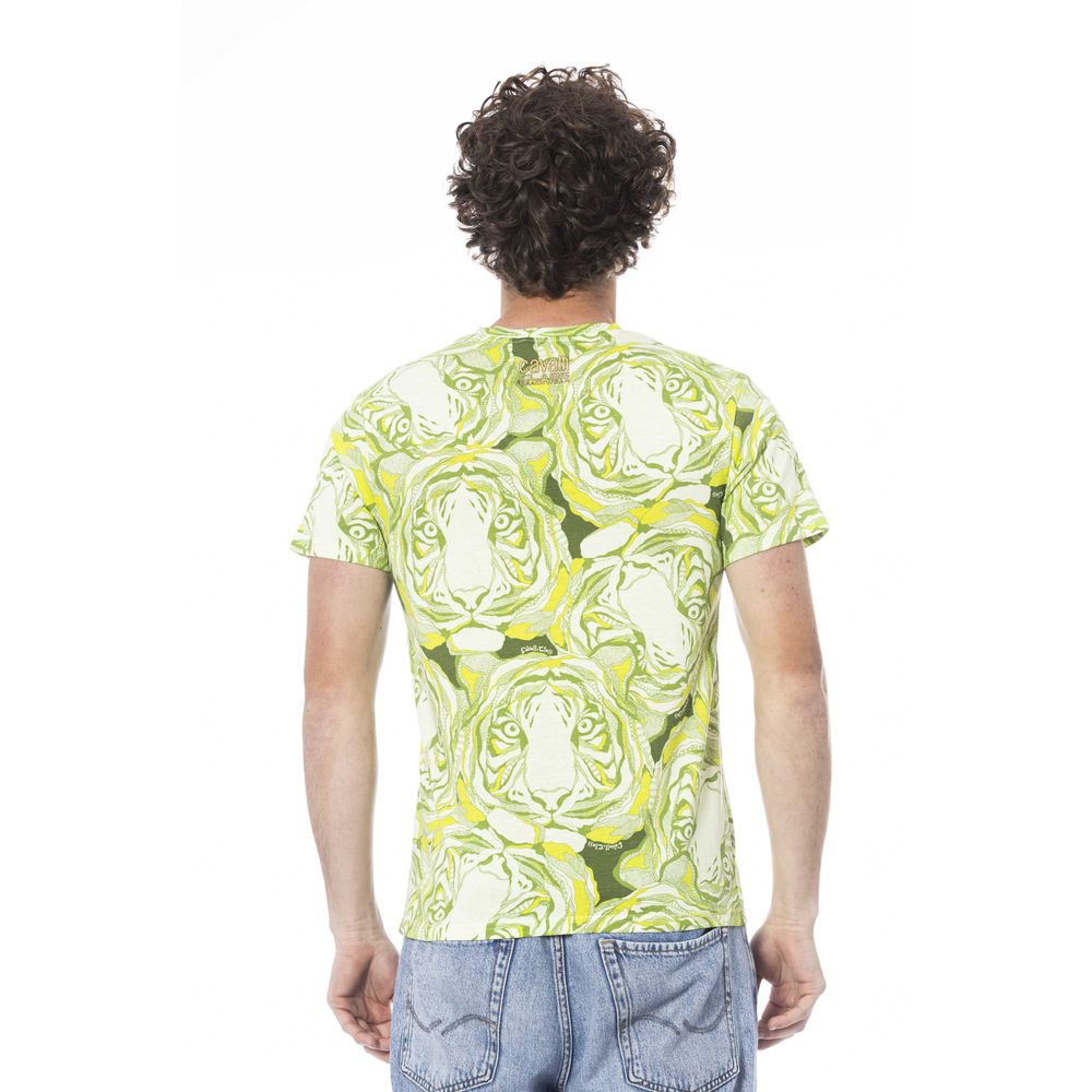 Cavalli Class Green Cotton T-Shirt