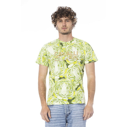 Cavalli Class Green Cotton T-Shirt