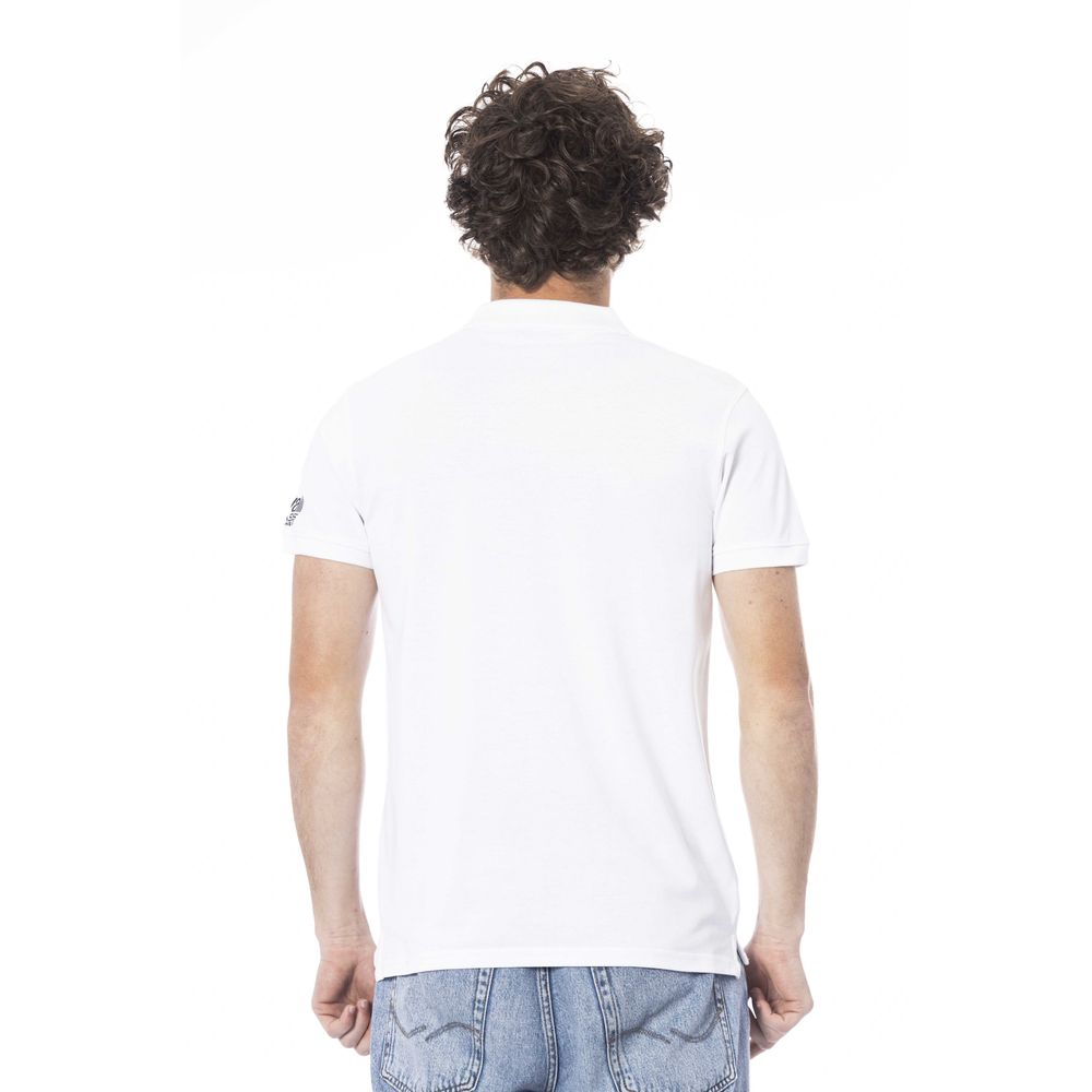 Cavalli Class White Cotton Polo Shirt