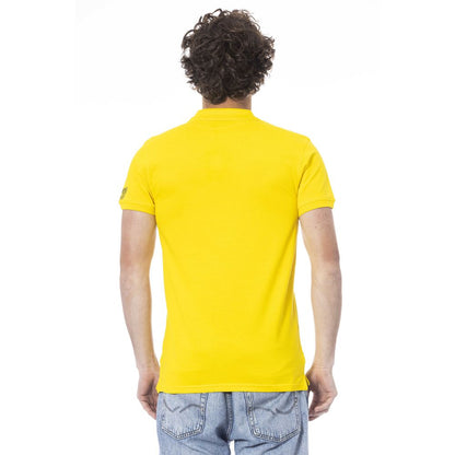 Cavalli Class Yellow Cotton Polo Shirt