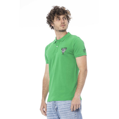 Cavalli Class Green Cotton Polo Shirt