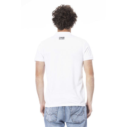 Cavalli Class White Cotton Polo Shirt