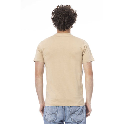 Cavalli Class Beige Cotton T-Shirt