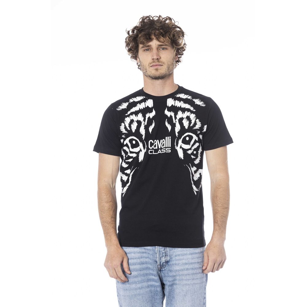 Cavalli Class Black Cotton T-Shirt