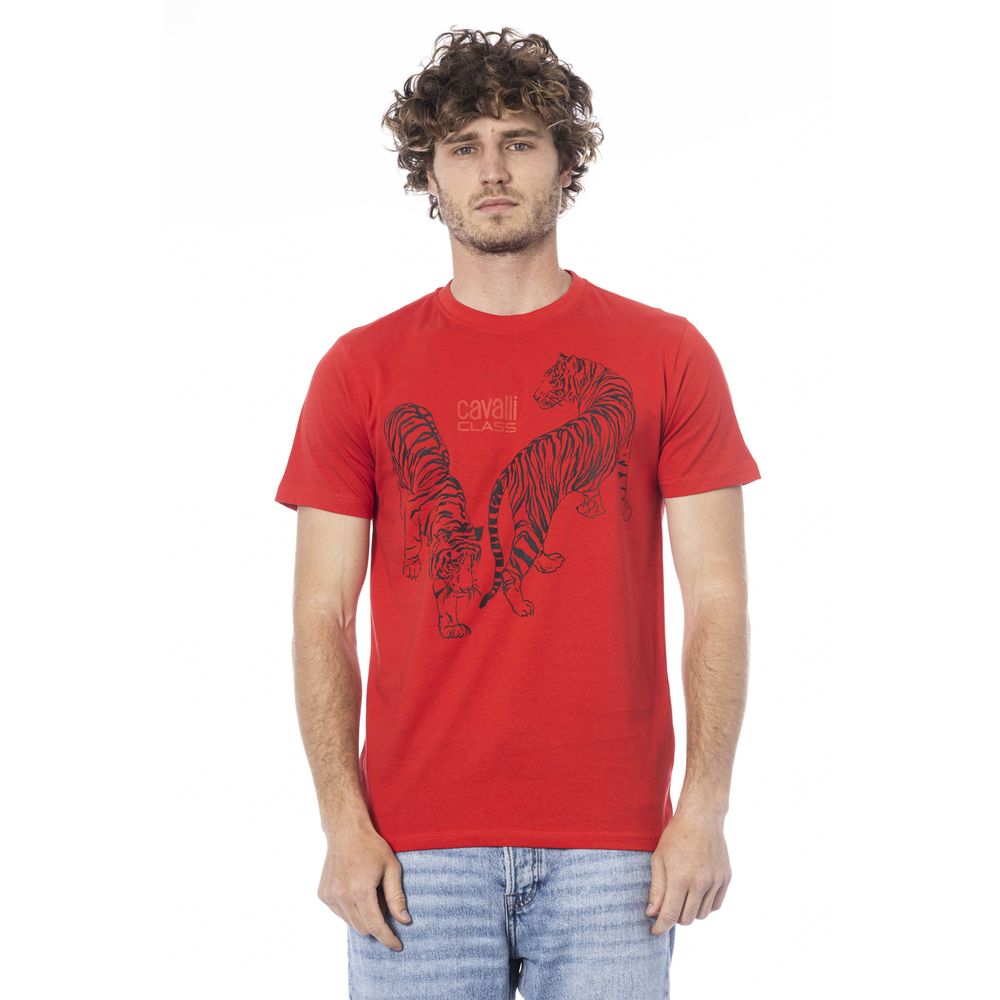 Cavalli Class Red Cotton T-Shirt