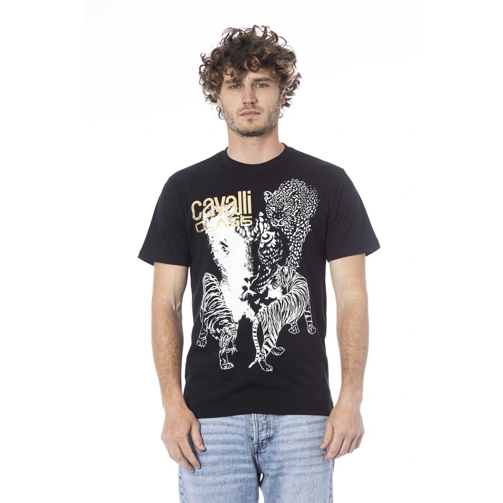 Cavalli Class Black Cotton T-Shirt