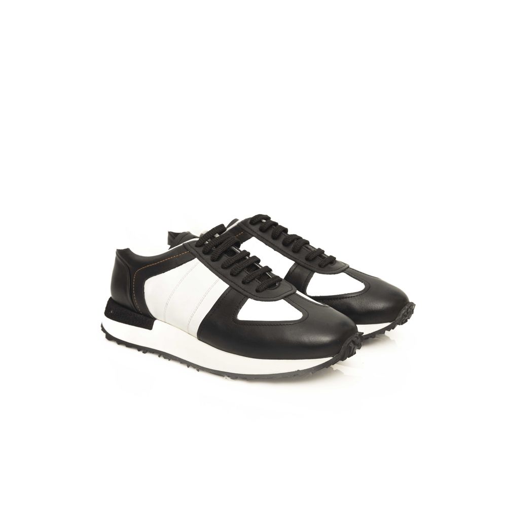 Cerruti 1881 Black And White CALF Leather Sneaker