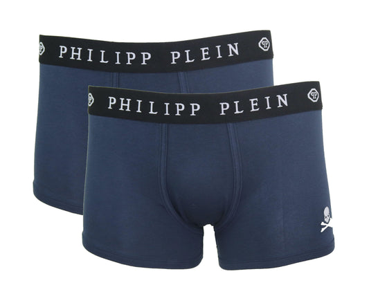 Philipp Plein Elegant Navy Blue Boxer Duo