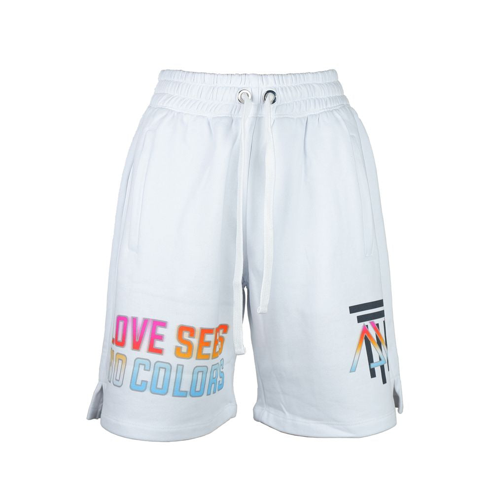 Diego Venturino Chic Drawstring Cotton Shorts in White