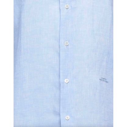 Malo Elegant Light Blue Linen Shirt