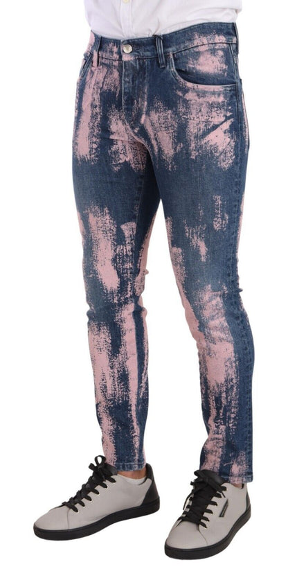 Dolce & Gabbana Elegant Skinny Slim Fit Denim Jeans in Tie Dye