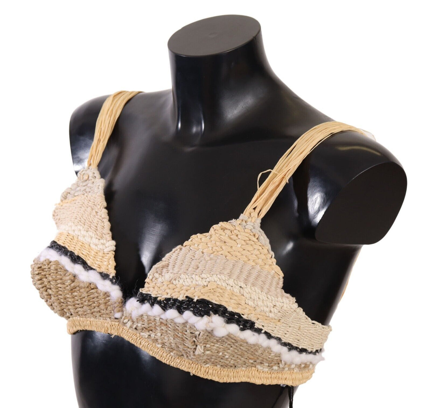 Dolce & Gabbana Chic Beige Crochet Cropped Top