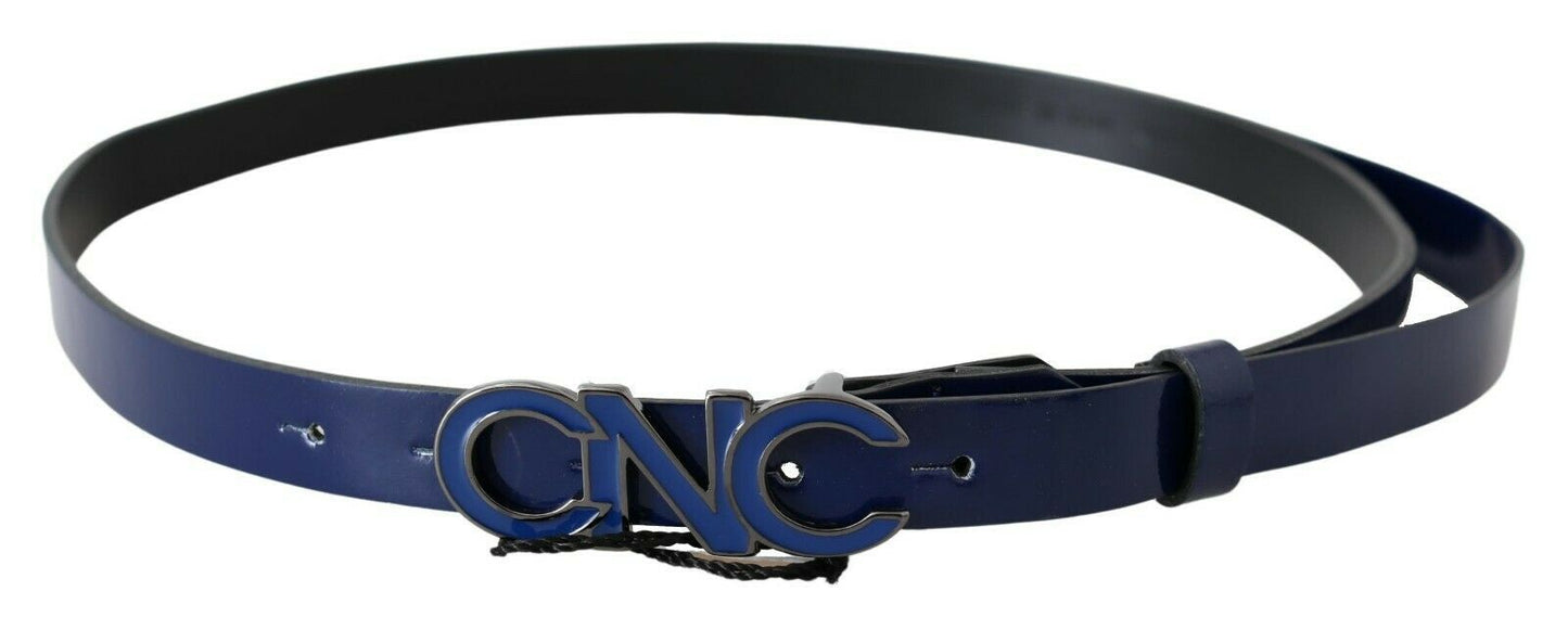 Costume National Sleek Dark Blue Leather Fashion Belt